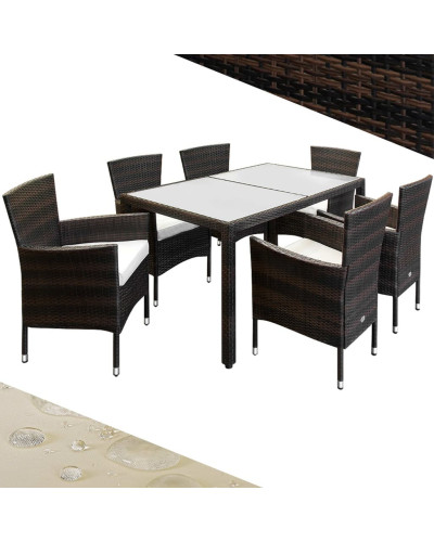 Gartenmöbel Set 7-tlg. Polyrattan Bali Komfort